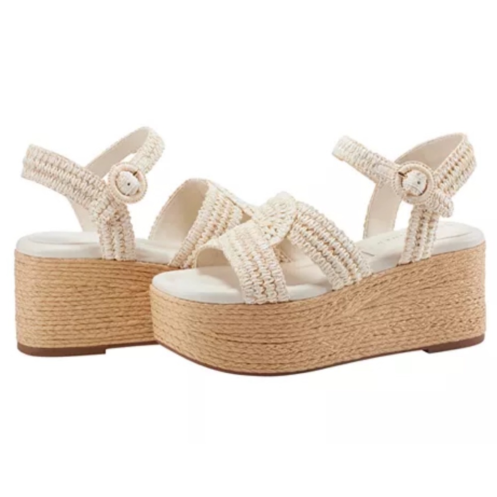 NWOT Marc Fisher LTD. Payley Espadrille Wedge Sandals, 5.5